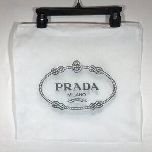 Prada Milano Dust Bag Travel Storage Drawstring Pouch White 15.5" x 14.5"
